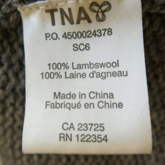 Aritzia TNA Sea To Sky 100% Lambswool Full Zip Sweater Cardigan - Size X Small - Picture 12 of 12
